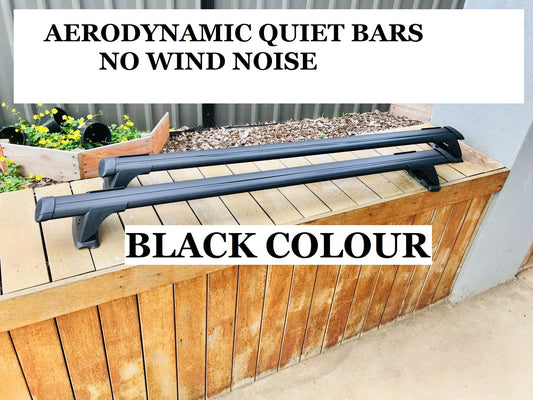 2xBlack CROSS BAR ROOF RACK for Kia Stonic 2017 - 2026 Aerodynamic Cross bars