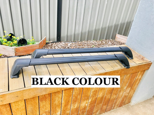 2xBLACK  Aerodynamic Cross bar / Roof rack for Audi A3 Hatch 2004 - 2012 - Fits clamp to door body without side roof rails