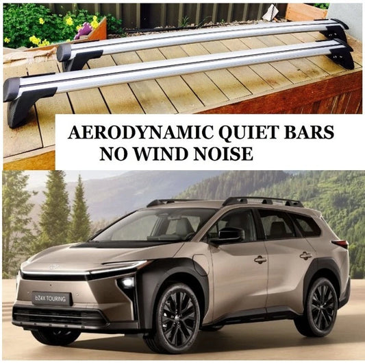 2xSilver Aerodynamic Roof racks / Cross bars for Toyota BZ4X TOURING June 2026 - 2027
