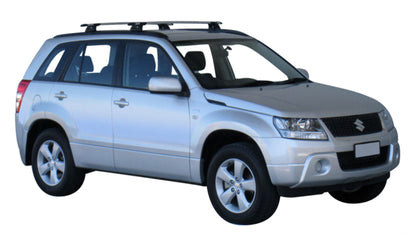 2xBLACK Roof Racks for Suzuki Grand Vitara 2005-2022 AERODYNAMIC CROSS BARS