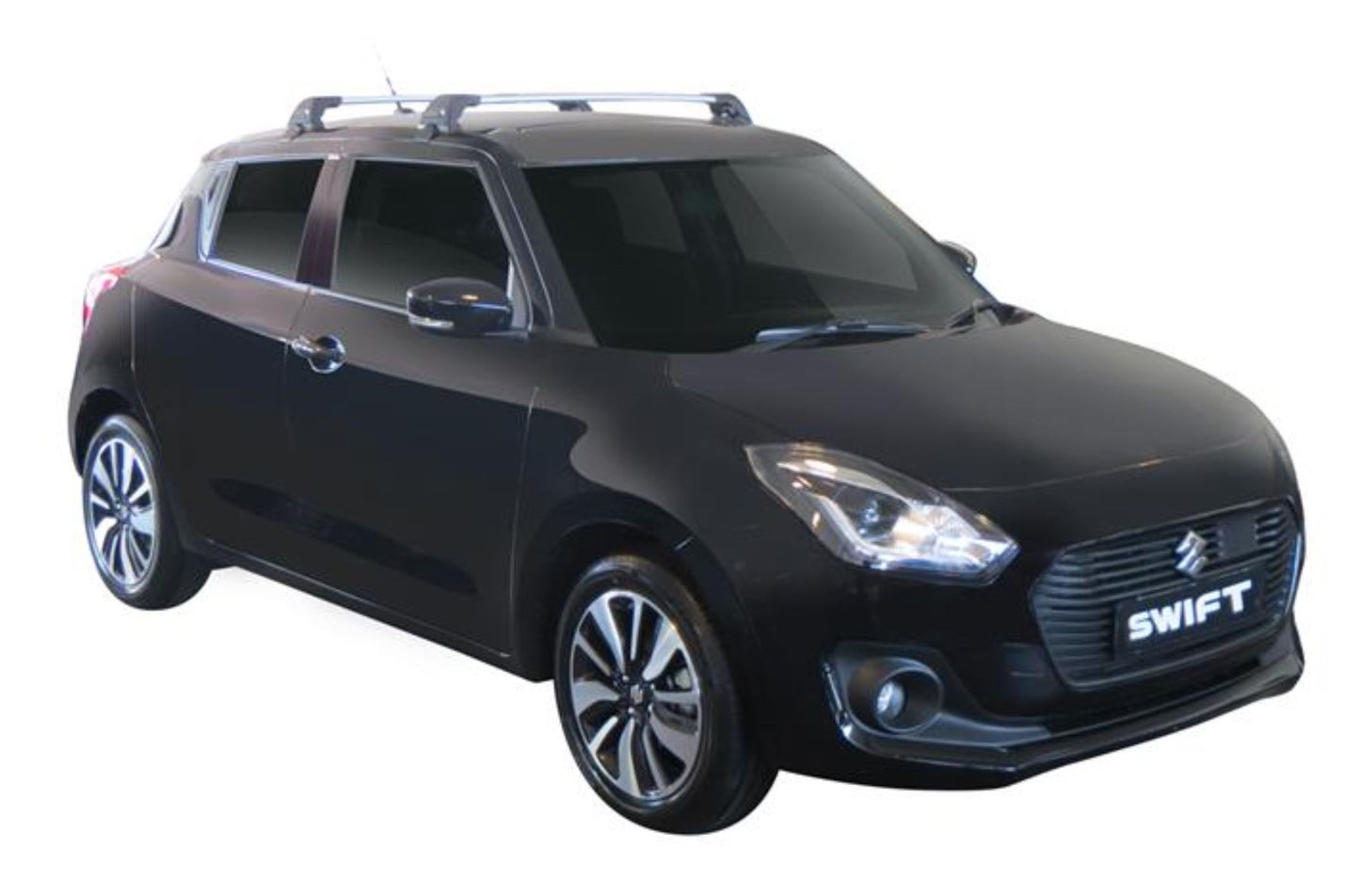 2xBlack Roof Racks for Suzuki Swift 2017-2024 Aerodynamic Cross Bars