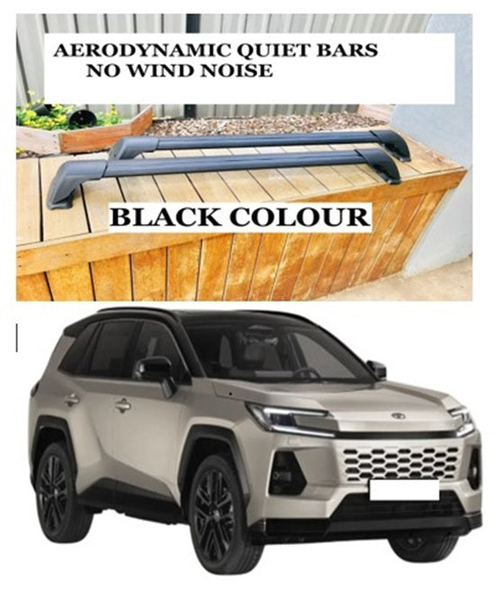 2xBlack Aerodynamic Roof racks / Cross bars for Toyota All New Rav4 March 2026 - 2027