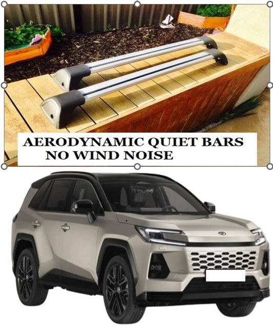 2xSilver Aerodynamic Roof racks / Cross bars for Toyota All New Rav4 March 2026 - 2027