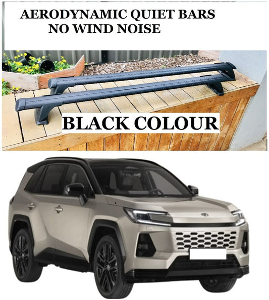 2xBlack Aerodynamic Roof racks / Cross bars for Toyota All New Rav4 March 2026 - 2027