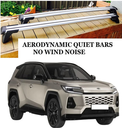 2xSilver Aerodynamic Roof racks / Cross bars for Toyota All New Rav4 March 2026 - 2027