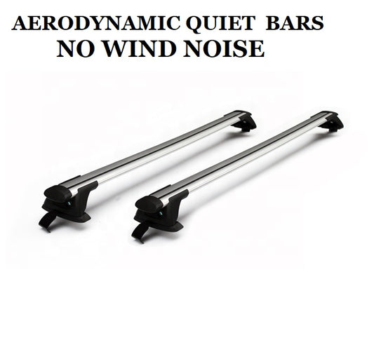 2x Aerodynamic Cross bar / Roof rack for Audi A3 Hatch 2004 - 2012 - Fits clamp to door body without side roof rails