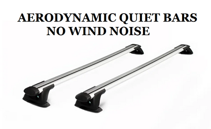 2x Roof racks for SsangYong Musso 2019-2024 AERODYNAMIC Cross bars Fits raised rails
