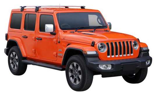 2xSilver Roof racks for Jeep Wrangle 2019 - 2025 / Aerodynamic Cross bars