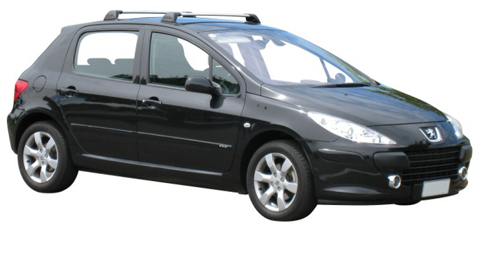 2xSilver Roof racks for Peugeot 307 Hatch 2002-2007 / Aerodynamic Cross bars