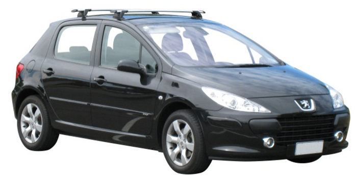 2xSilver Roof racks for Peugeot 307 Hatch 2002-2007 / Aerodynamic Cross bars
