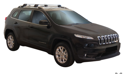 2xSilver Roof racks for Jeep Cherokee 2014 - 2023 / Cross bars Fits raised rails