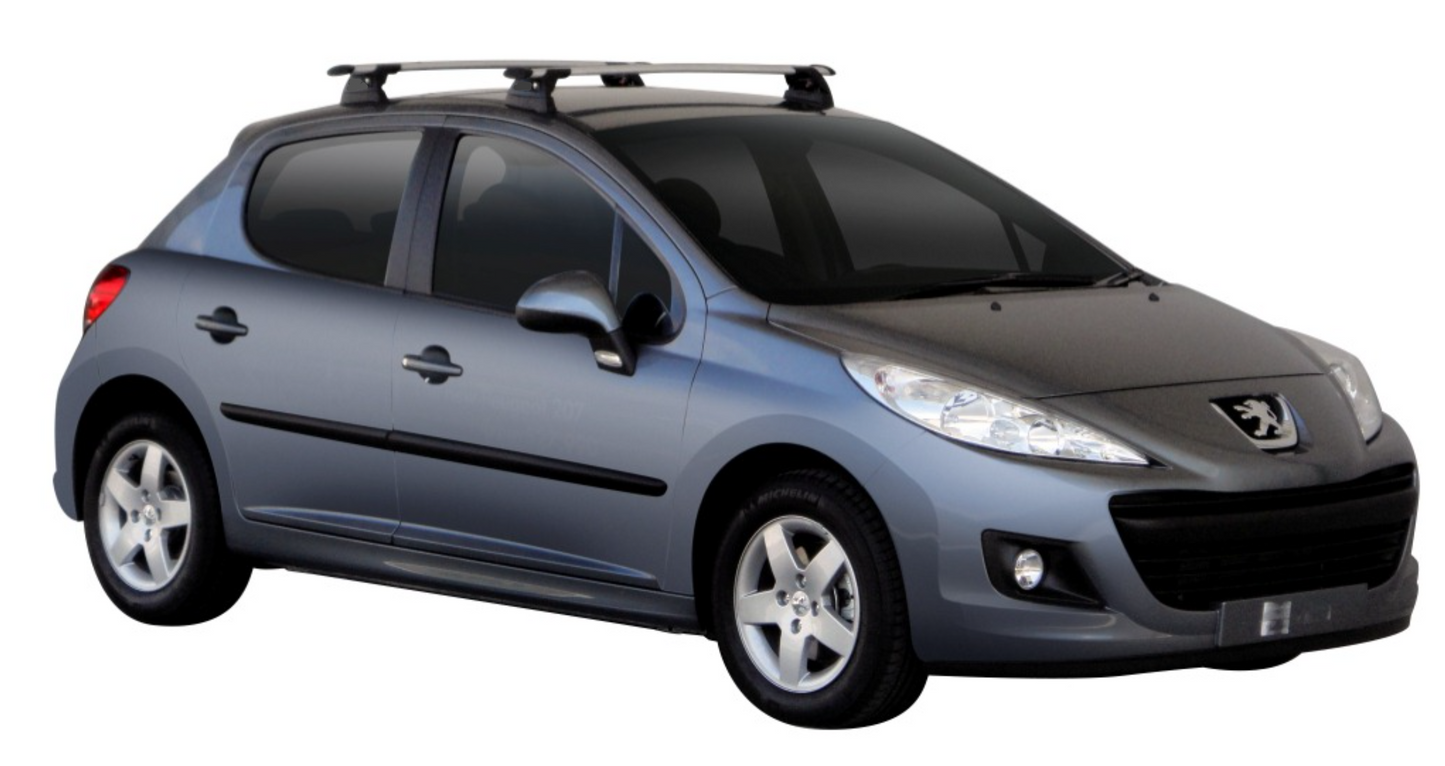 2xSilver Roof racks / Cross bars for Peugeot 207 Hatch 2007-2012