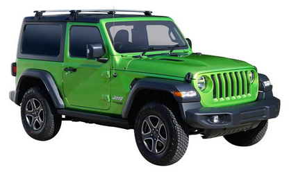 2xSilver Roof racks for Jeep Wrangle 2019 - 2025 / Aerodynamic Cross bars