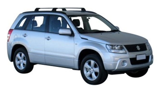 2xBLACK Roof Racks for Suzuki Grand Vitara 5 door 2005-2022 AERODYNAMIC CROSS BARS