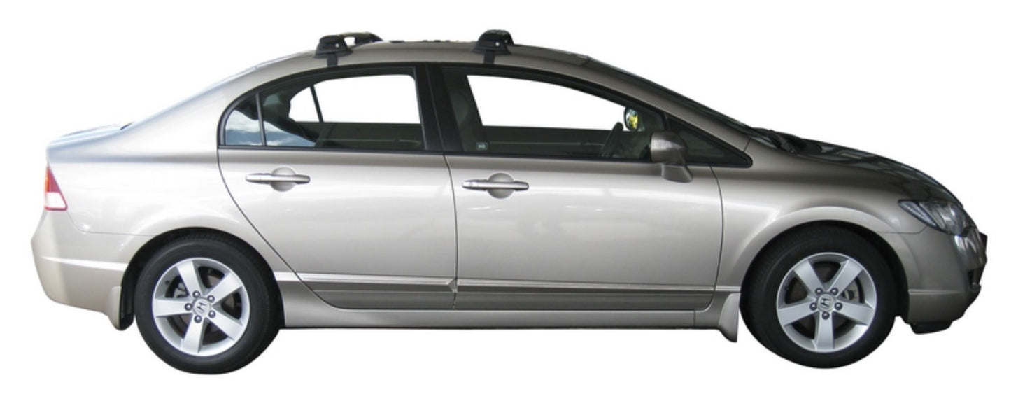 2xBLACK Roof racks for Honda Civic Hatch Feb 2006-2011 / Aerodynamic Cross bars