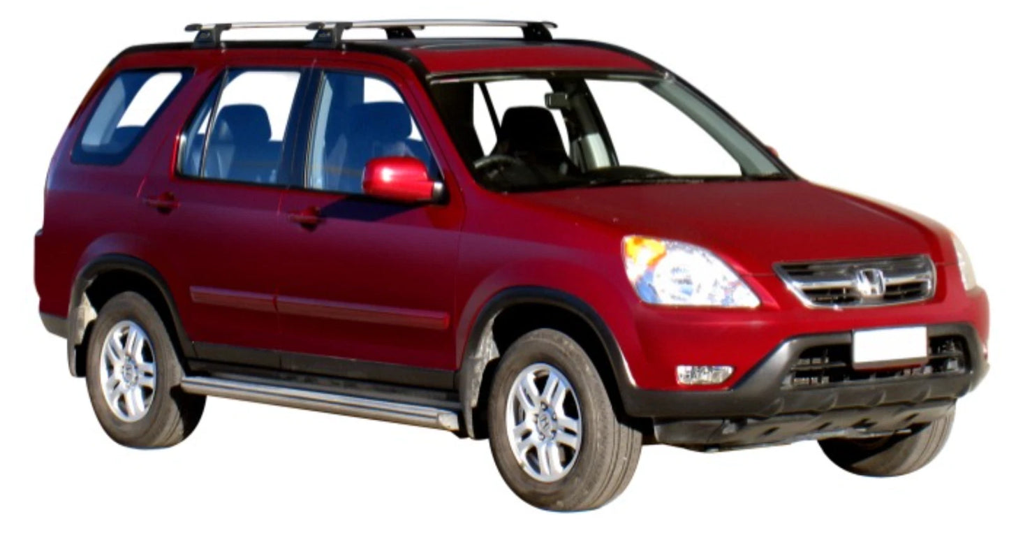 2x Silver Aerodynamic Roof racks for Honda CRV 2002 - 2006