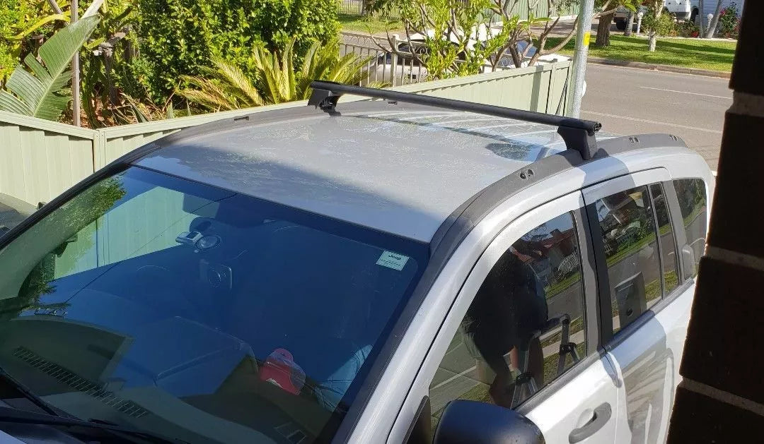 2xBlack Roof racks for Jeep Compass 2007 - 2010 / Cross bars